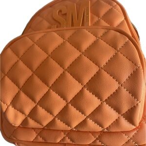 Steve Madden Quilted Orange Backpack